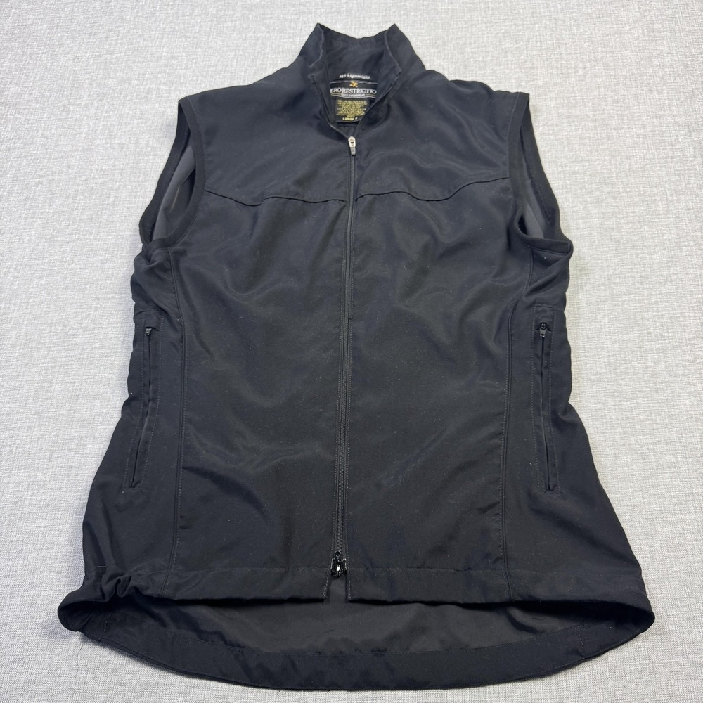 Zero Restriction Vest Womens Small Black Lightweight Microfiber Full Zip Pockets